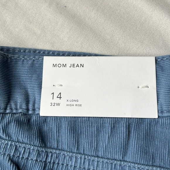 American Eagle women’s size 14 x-long powder blue mom jean corduroy pants - Picture 4 of 5